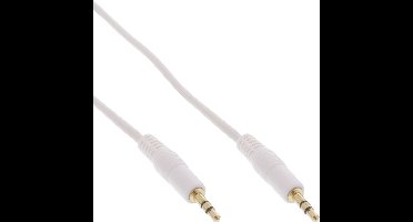 3,5mm Jack stereo audio kabel - verguld / wit - 5 meter