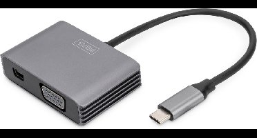 Digitus DA-70825 video kabel adapter 0,2 meter USB Type-C Mini DisplayPort + VGA Grijs