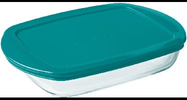 Pyrex - Cook & Store Schaal Rechthoek met Deksel 0,8 liter - Glas - Transparant