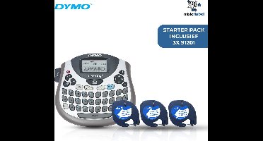 Dymo LT-100T - Letratag - Labelprinter - Qwerty - Starterpack incl. 3x 91201 Lettertape zwart/wit (Huismerk)