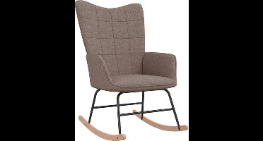 vidaXL - Schommelstoel - stof - taupe