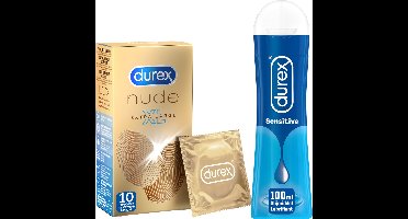 Durex - 10 stuks Condooms - Nude XL - 100 ml Glijmiddel - Play Sensitive - Voordeelverpakking