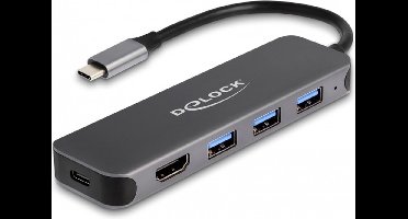 Delock 3 Port USB Hub and 4K HDMI output with USB Type-C™ connection and PD 85 Watt