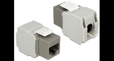 UTP CAT6 Gigabit Keystone module RJ45 - LSA (toolless) / grijs/grijs