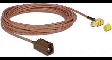 Fakra F (v) - SMA (v) haaks adapter kabel - RG316 - 50 Ohm / transparant - 5 meter