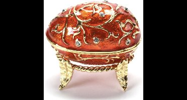 Luxe Decoratief Ei met Kristallen — Verzamelstuk in Keizerlijke Stijl — Handgemaakt, van de Czars Collectie door Atlas Editions voor verzamelaars, niet geschikt voor kinderen jonger dan 14 jaar.