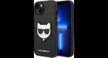 Backcase hoesje geschikt voor iPhone 14 Plus - Karl Lagerfeld - Effen Zwart - TPU (Zacht)