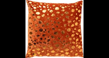 Dutch Decor TINO - sierkussen 45x45 cm - velvet - Potters Clay - oranje - Inclusief binnenkussen - Luxe kussens voor woonkamer & bank