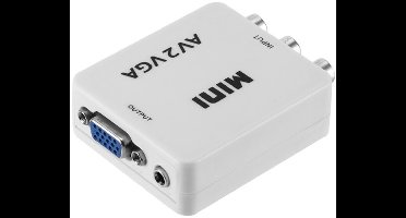 Composiet 3RCA naar VGA + 3,5mm Jack audio video converter / wit