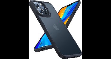 Hoesje Geschikt voor iPhone 14 Pro – doorzichtig Mat backcover – Soft Bumper - Zwart