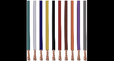 Quadrios 22CW003 Assortiment draden 1 x 0.34 mm² Wit, Blauw, Bruin, Oranje, Groen, Geel, Grijs, Violet, Zwart, Rood 1 s
