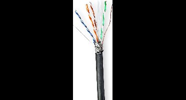 Nedis Netwerk Kabel Rol - CAT6 - Solid - S/FTP - Koper - 305.0 m - Buitenshuis - Rond - PE - Zwart - Trekdoos