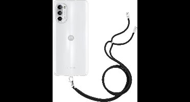 Just in Case hoesje met koord geschikt voor Motorola Moto G82 Hoesje met Koord - Flexibele Case - Transparant