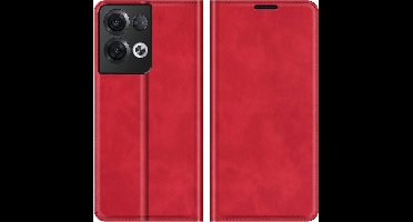 Just in Case hoesje geschikt voor Oppo Reno8 Pro - Hoesje met Pasjeshouder - Luxe Book Case - Rood
