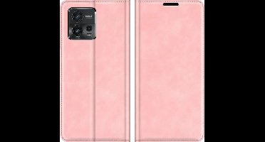 Just in Case hoesje geschikt voor Motorola Moto G72 - Hoesje met Pasjeshouder - Luxe Book Case - Roze