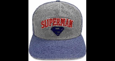 DC Comics Superman - Collegiate Text Baseball cap - Grijs/Blauw