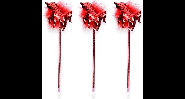 Eenhoorn Balpen | Unicorn | Pailletten Pennen met Fluffy Veren | 3 stuks