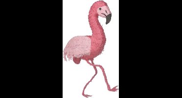 Pinata flamingo - 34 x 35 x 37 cm - roze - papier mache - karton