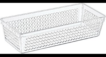 Storage Solutions Organizer/opbergmandje - kunststof - transparant - 1.9L - 26 x 11 x 6 cm