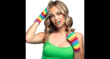 Boland - Paar handschoenen Retro regenboog Multi - Volwassenen - Unisex - -