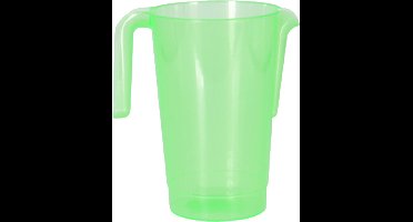 Excellent Houseware Schenkkan/waterkan - groen - 1500 ML - kunststof - 20 x 18 x 20,5 cm