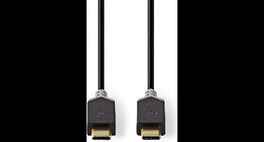 Nedis USB-Kabel - USB 3.2 Gen 1 - USB-C Male - USB-C Male - 60 W - 4K@60Hz - 5 Gbps - Verguld - 2.00 m - Rond - PVC - Zwart - Doos