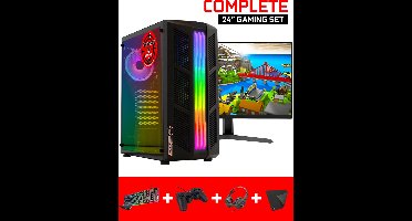 ScreenON - Gaming Set - P3 (GamePC + 24 Inch Monitor + Toetsenbord + Muis) + WiFi & Bluetooth