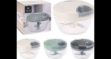 Hakmolen - Groentehakker - Multihakker - Groentensnijder handmatig - 3 RVS messen - inhoud 300 ml