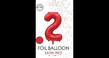 folieballon cijfer 2 mat rood metallic