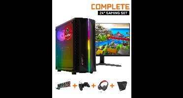 ScreenON - Gaming Set - B3-W GamePC iiyama Black Hawk 24 Inch+Toetsenbord+Muis Fortnite, Minecraft, League of Legends, Rocket League, Farming Simulator, Sims 4, World of warcraft, Ark, Battlefield 4, Call of Duty, Runescape, Heartstone en GTA V.