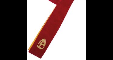 Witbaard Stola Sinterklaas Fluweel Rood/goud