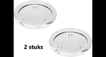 Kaarsplateau Glas - voor stompkaars - 13 cm per 2 stuk