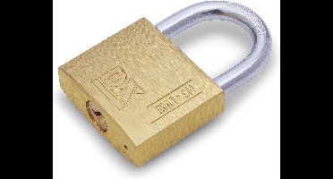 Dulimex Hangslot met 2 sleutels - 20 mm - messing - kofferslot