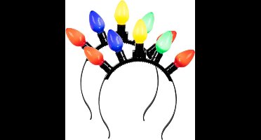 Boland party Verkleed diadeem/haarband - 2x - feestlampjes - volwassenen - Carnaval