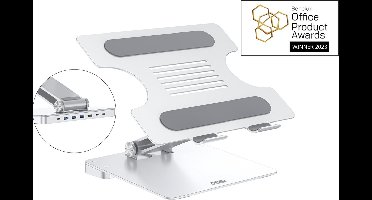 DESQ Laptop - Dockstandaard | USB-C Hub | PD-oplader | Volledig verstelbaar | Plat inklapbaar | USB-C-PD | HDMI | USB 3.0 | Geschikt voor alle USB-C laptops/10-15,6 inch laptops
