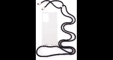 Shop4 - Geschikt voor Samsung Galaxy A52 Hoesje - Zachte Back Case met Koord Zwart