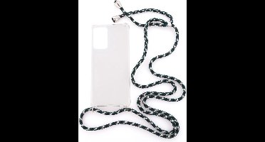 Shop4 - Geschikt voor Samsung Galaxy A72 Hoesje - Zachte Back Case met Koord Camouflage Groen