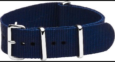 Premium Navy Blue Nato strap 18mm - Horlogeband Blauw