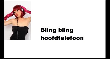 Koptelefoon Bling Bling met strass diamantjes - Festival thema feest fun hoofdtelefoon verjaardag