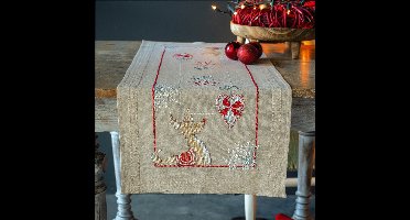 Vervaco - Loper kit - Kerst - Rendieren in kerstsfeer - PN-0198069 - Borduren - Borduurpakket - Borduurpakket volwassenen - Borduurpakket kind