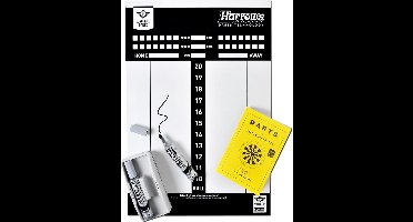 Dart Scorebord met Spelregels – Inclusief Maxiflo Stift & Wisser – Herbruikbaar Whiteboard – Dart Accessoire – Longfield