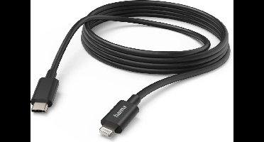 Hama USB-C naar Lightning kabel - Oplaadkabel geschikt voor o.a iPhone / iPad - MFI gecertificeerd - 3A USB2.0 - 480Mbps - 300cm - Zwart