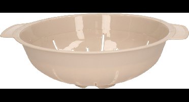 Plasticforte Keuken vergiet/zeef - kunststof - Dia 25 cm x Hoogte 8 cm - beige