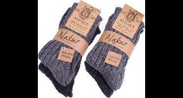 BRUBAKER 4 Paar Sokken van Alpacawol – Grijs – Wollen Alpaca Sokken – Warme Sokken - Huissokken - Thermosokken - Wintersokken - Maat 39-42