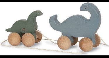 Konges Sløjd Houten Trekspeeltje Rolling Dino Family | Blue *