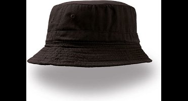 Atlantis - Bucket Hat - Hoed - Vissershoedje - Dames en heren - Katoen - Zwart - S/M
