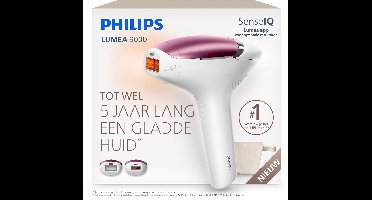 Philips Lumea 8000 Series IPL Ontharingsapparaat – Tot 5 Jaar Lang een Gladde Huid, SmartSkin-sensor en 2 Opzetstukken voor Lichaam & Gezicht, BRI934/00