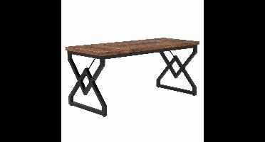 CORE Bureau - Directiebureau - X-vormig design - Computertafel - Werktafel - Werkplek - 160x70x75cm - Donker bruin en Zwart