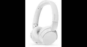 PHILIPS TAH4209WT Lightweight On Ear draadloze Bluetooth Headphones met Passive Noise Isolation - 55 uur afspeeltijd, natuurlijk geluid, heldere gesprekken, Dynamic Bass, 2 uur USB-laden - Wit