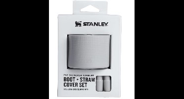 Stanley Quencher Boot + 2 Straw Cover Caps (Ash) – Siliconen Beschermhoes & Rietjesdop Set voor Stanley Quencher 0.89L & 1.2L – Anti-Slip Bekerbeschermer